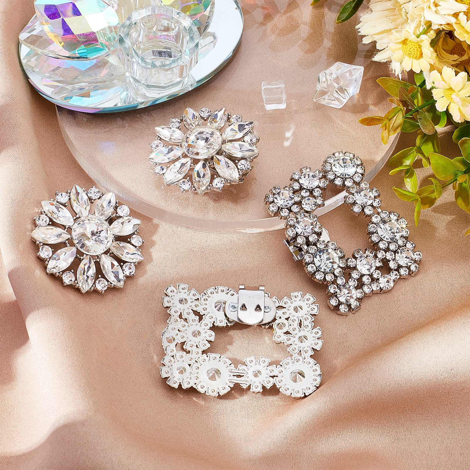 ahandmaker-boucle-chaussure-strass-fleur-2-paires-clips image 5
