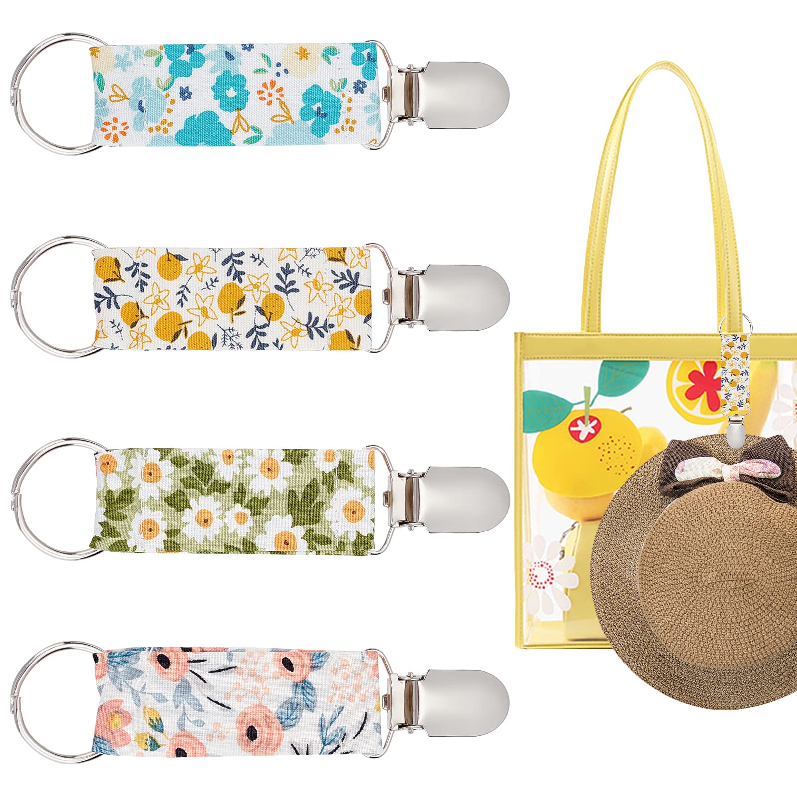 ahandmaker-clip-chapeau-fleur-4-pcs-attache-sac-voyage image 2