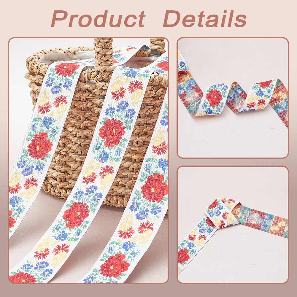 ahandmaker-chain-trim-ribbon-ruban-brod-boh-me-floral-10-yards image 5