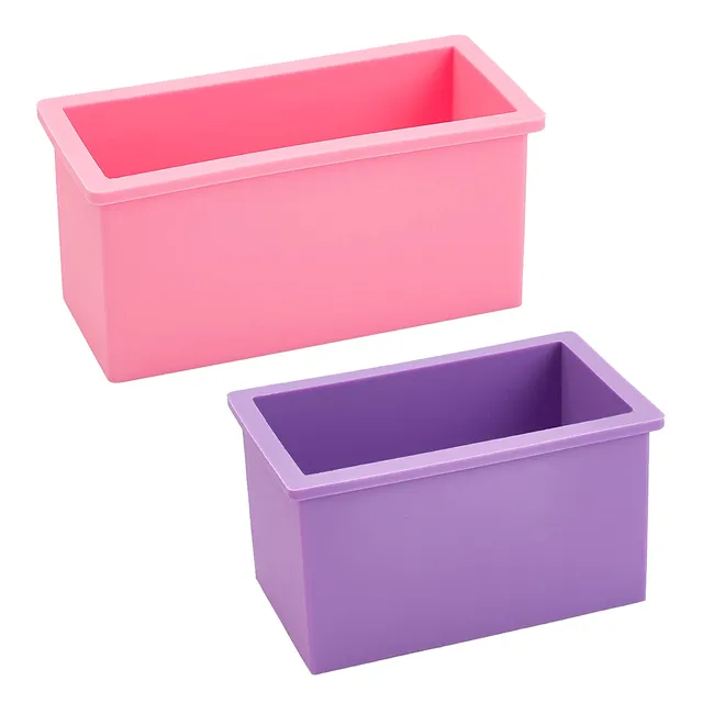 ahandmaker-moule-savon-silicone-rectangle-rose-violet-2-pcs-2-tailles image 1