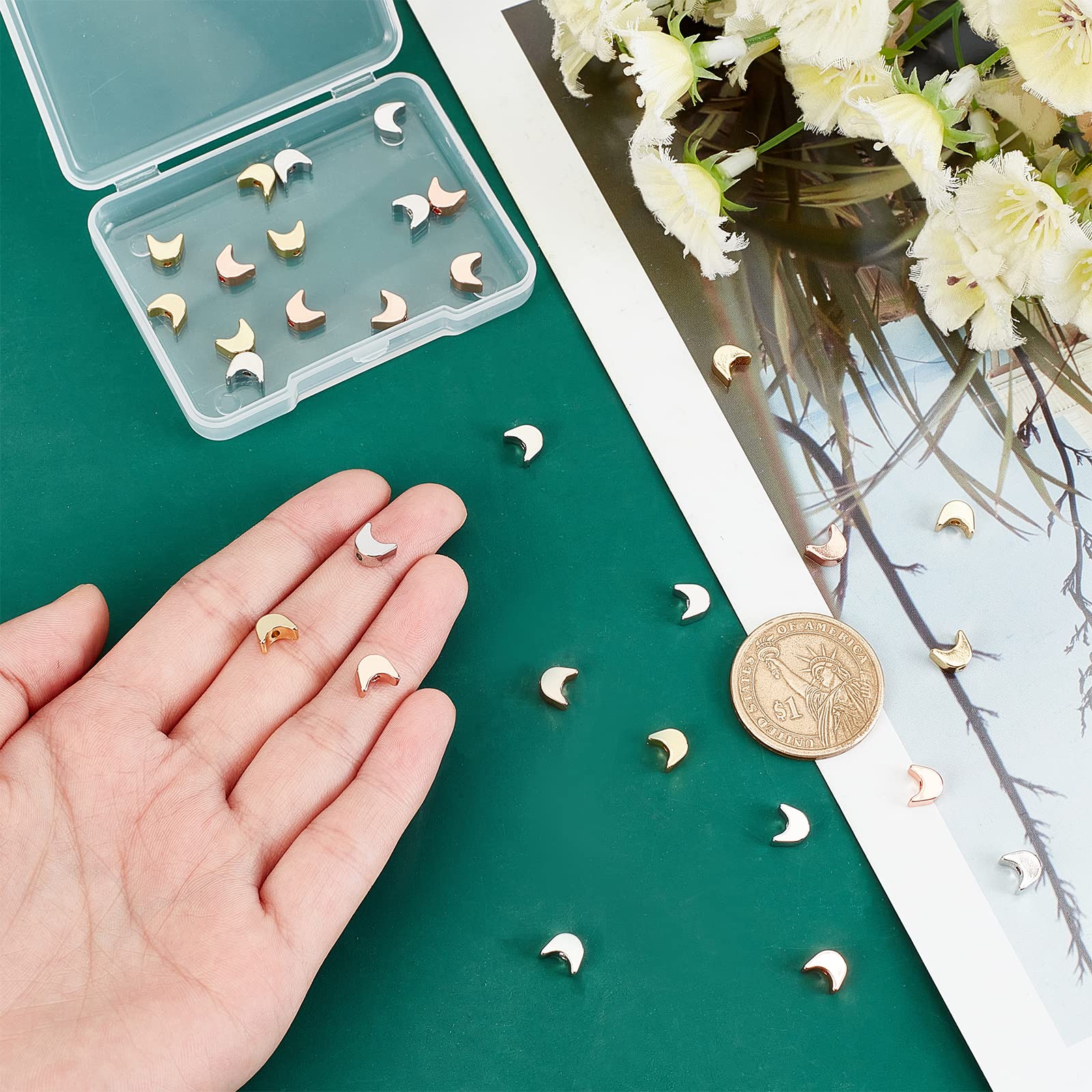 ahandmaker-jewelry-findings-perle-lune-laiton-lot-30-dor image 3