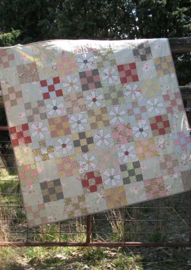 anni-downs-quilts-mill-flower-quilt-patron-quilt-appliqu-fleurs image 1