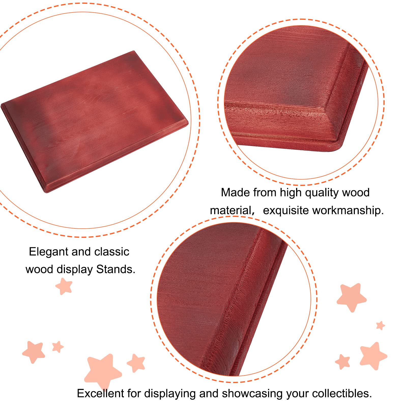 ahandmaker-socle-bois-rectangulaire-base-display-rouge-fonc image 5