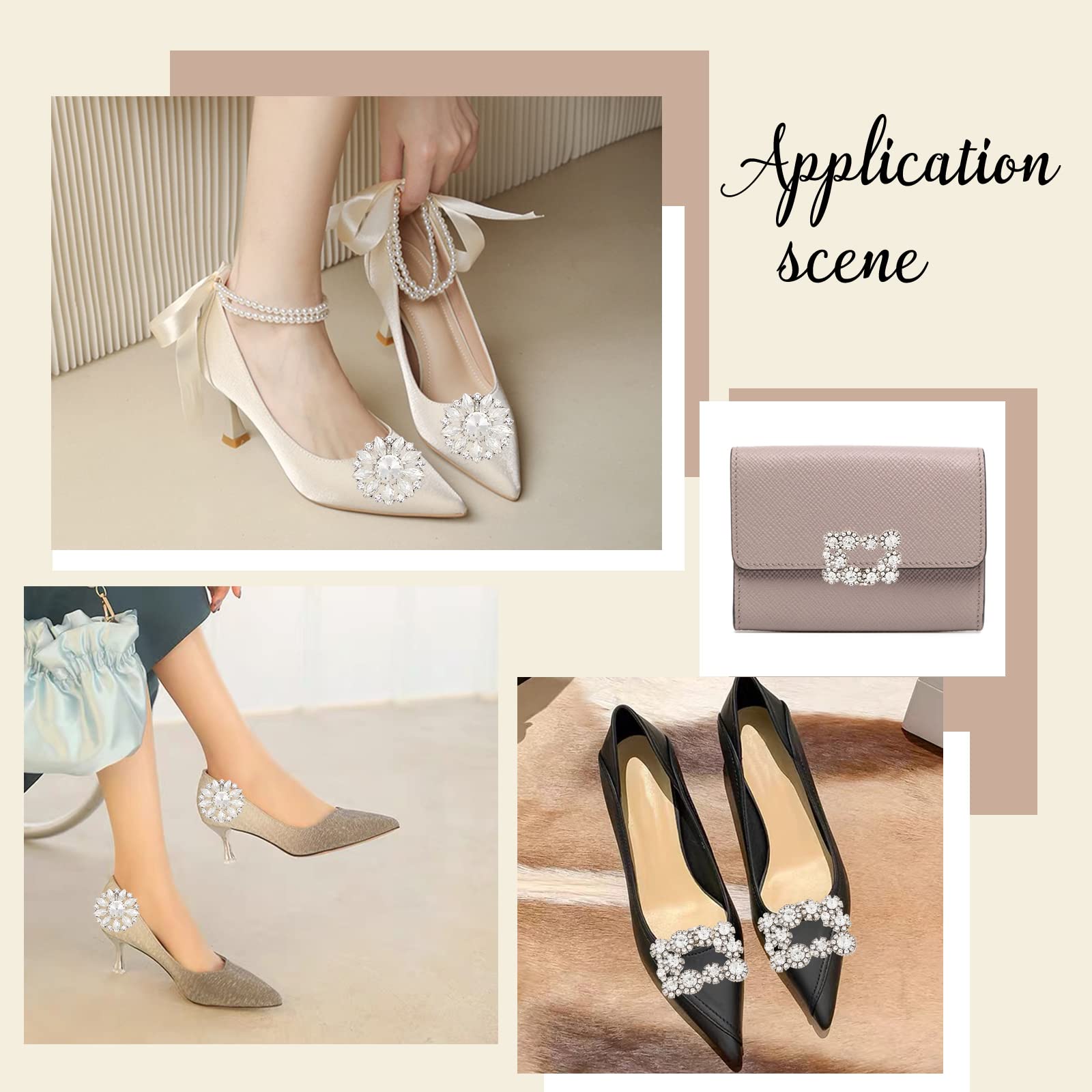 ahandmaker-boucle-chaussure-strass-fleur-2-paires-clips image 7