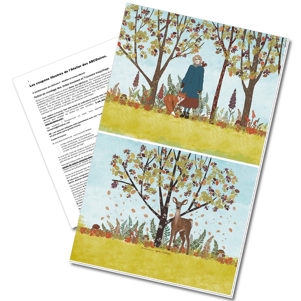 atelier-des-abcdaires-coupon-illustr-l-sous-bois-tissu-velours-coudre image 1