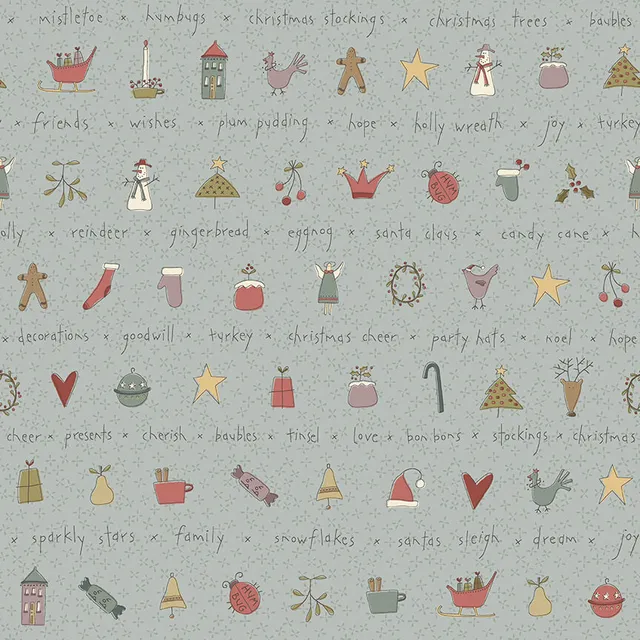 anni-downs-all-for-christmas-2678-11-tissu-no-l-bleu-ray image 1