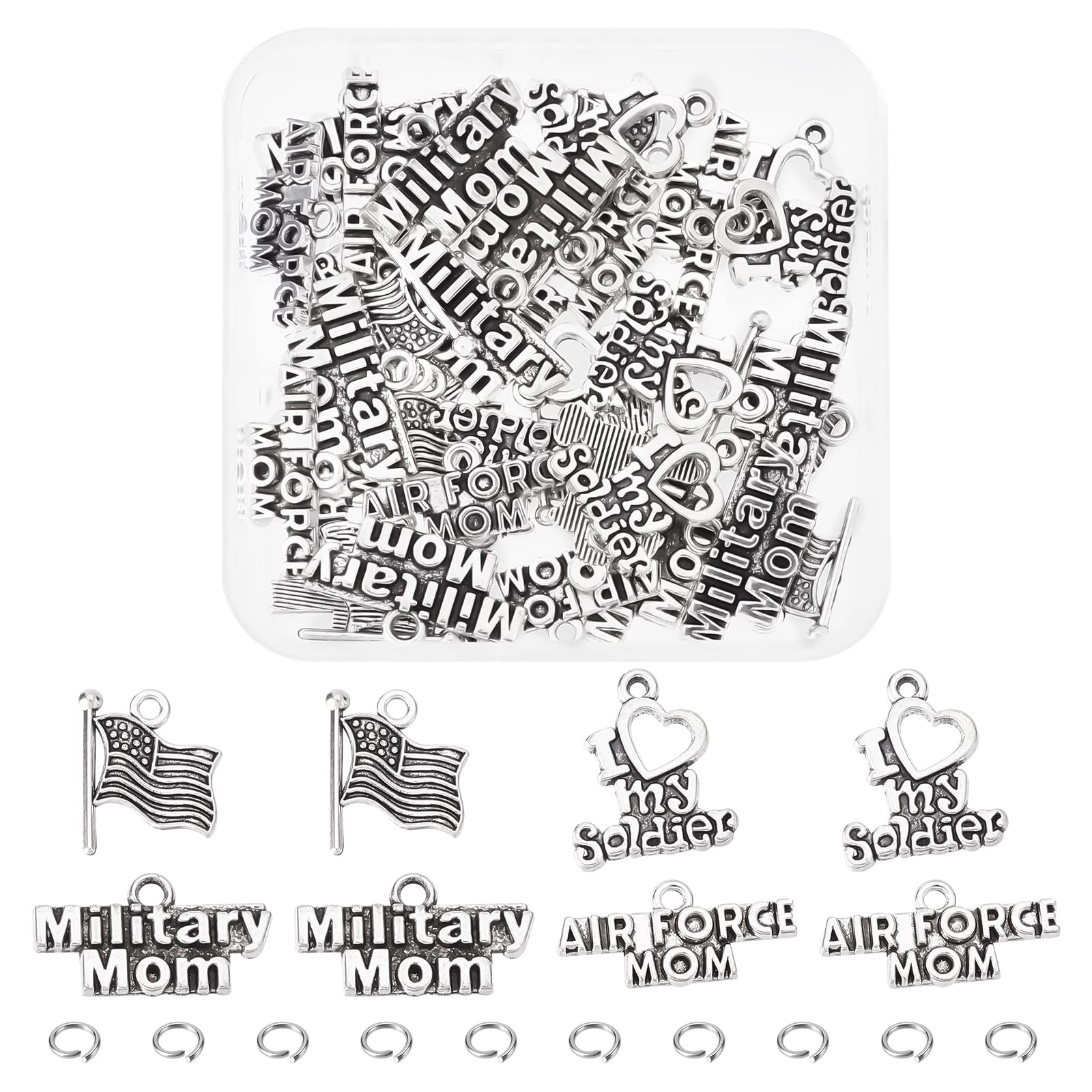 ahandmaker-pendant-breloques-militaire-maman-100-pi-ces image 1