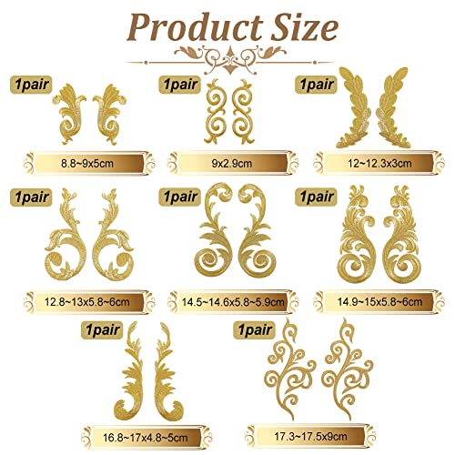 ahandmaker-applique-patch-fleurs-feuilles-dor-es-thermocollant-16-pcs image 8