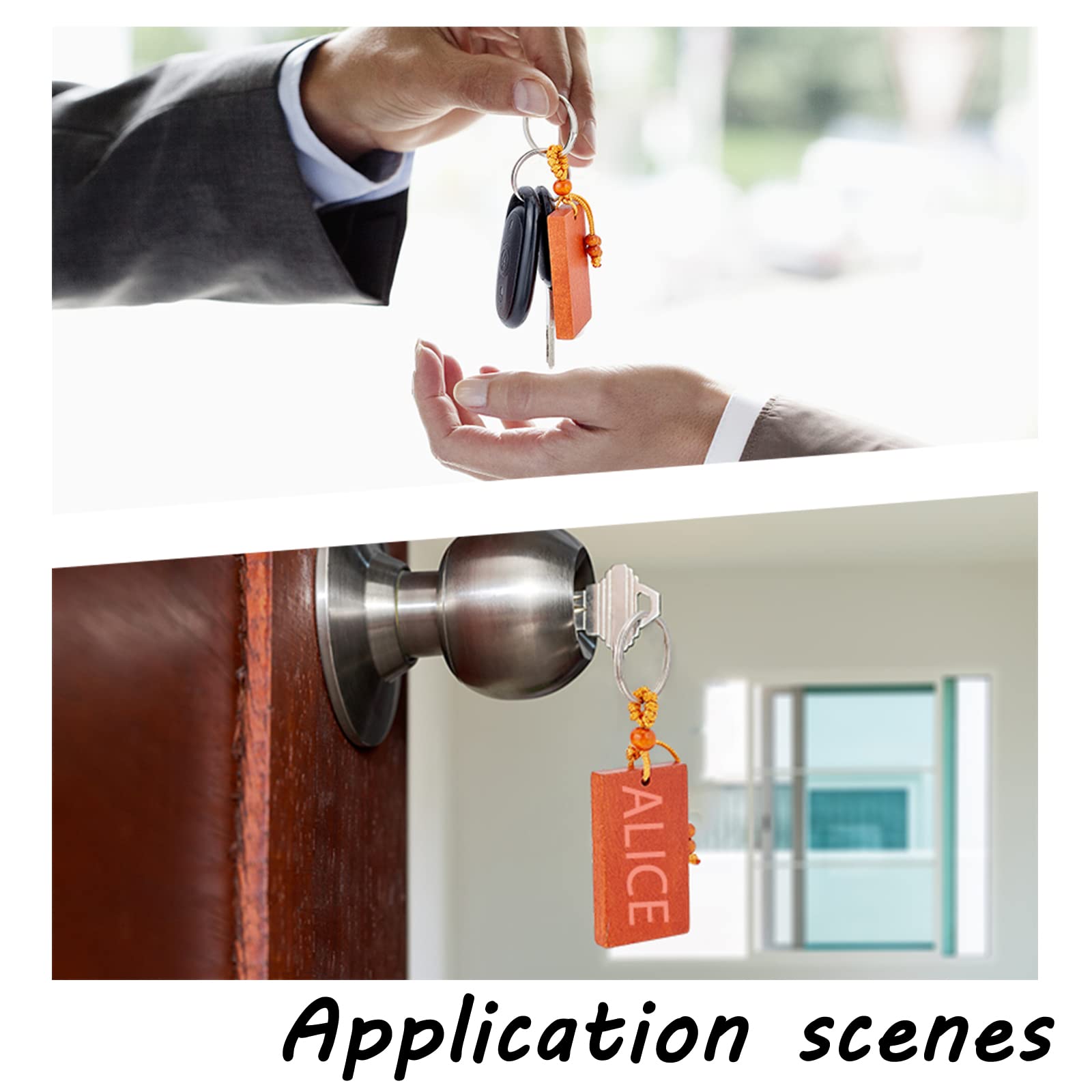 ahandmaker-keychain-16-porte-cl-s-bois-rectangle-graver image 6