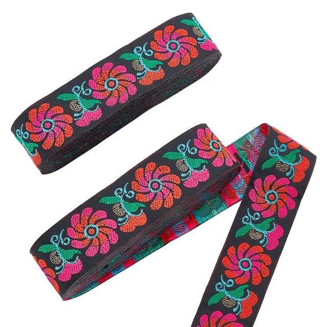 ahandmaker-chain-trim-ruban-jacquard-rose-style-7-2-rouleaux image 1