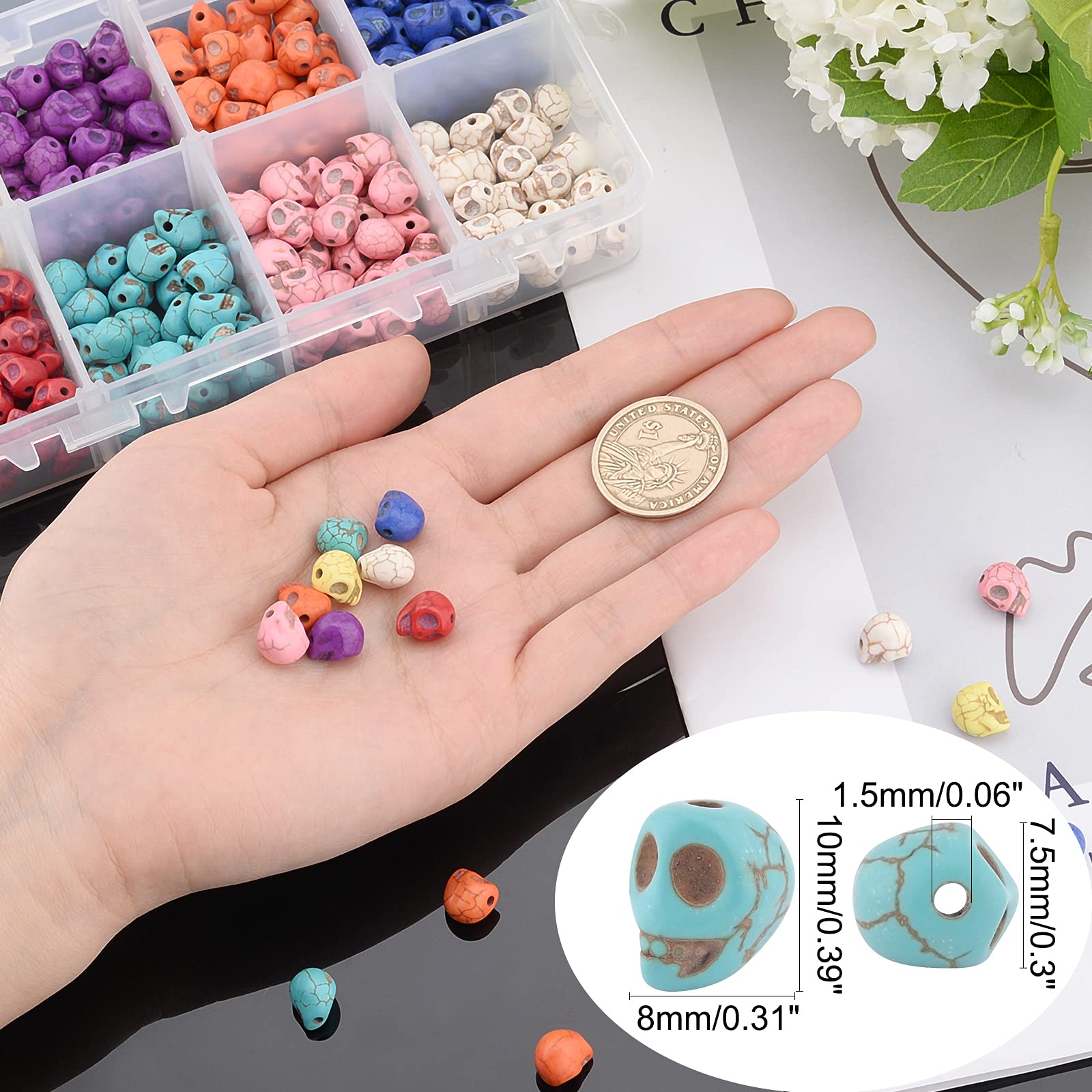 ahandmaker-beads-perles-cr-ne-turquoise-10x8-mm-280-pi-ces image 2