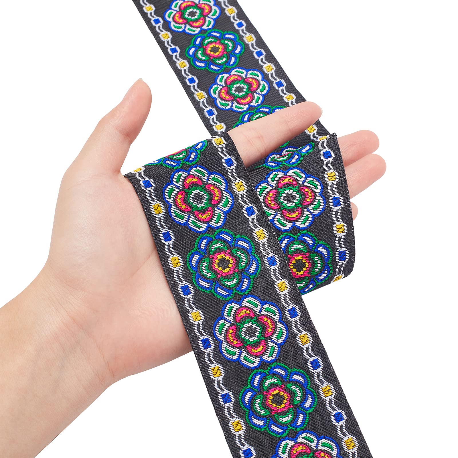 ahandmaker-chain-trim-ruban-jacquard-floral-50-mm-7-m-tres image 3