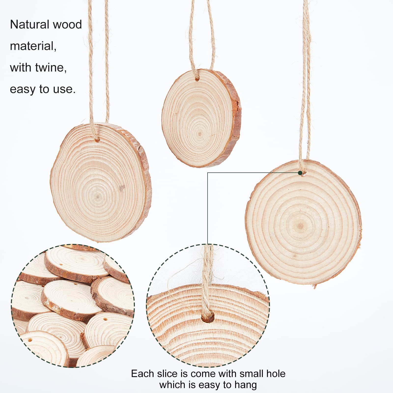 ahandmaker-unfinished-wood-rondelle-bois-brut-perc-e-3-6-cm-30-pcs image 4