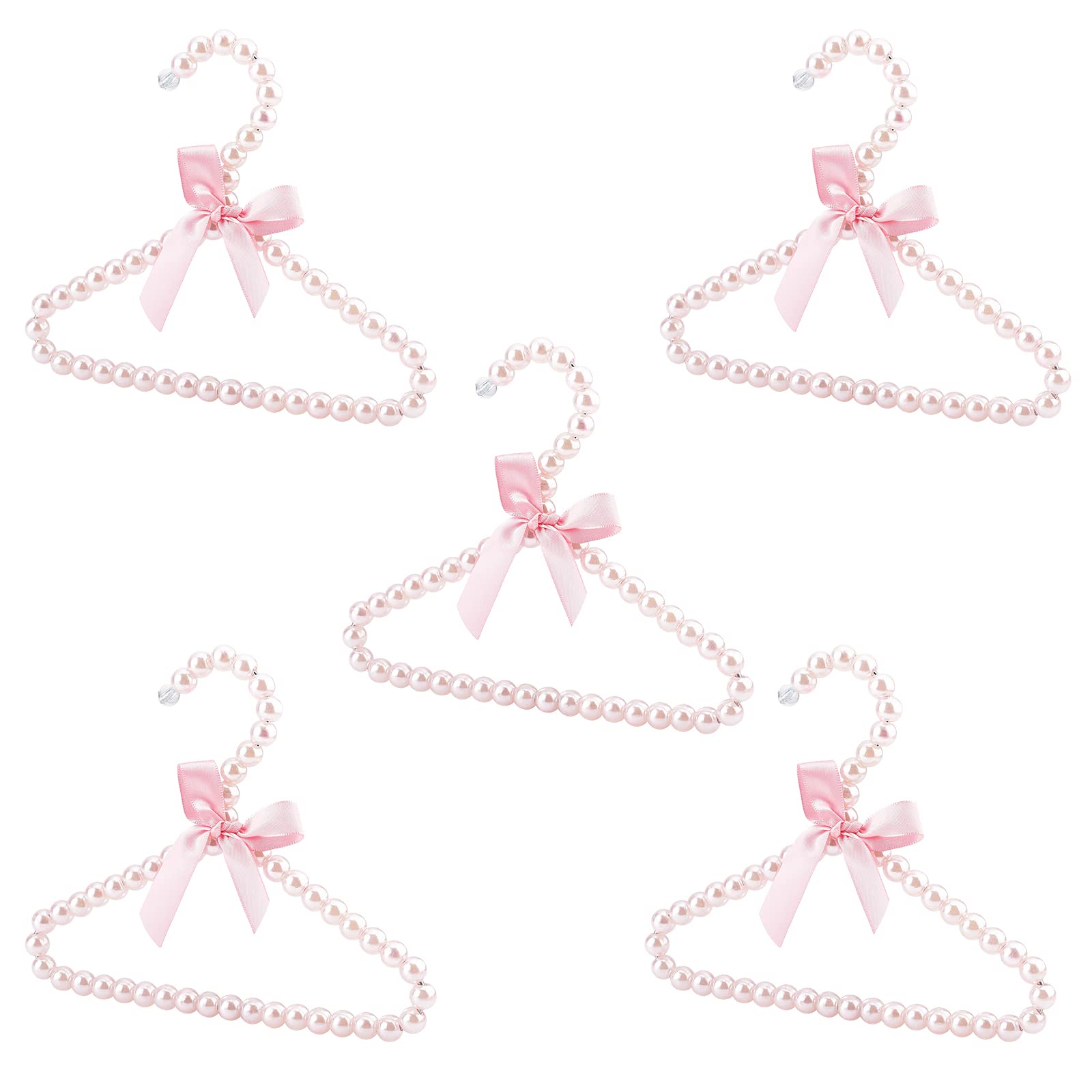 ahandmaker-5-mini-cintres-perles-plastique-v-tements-poup-e-rose image 1