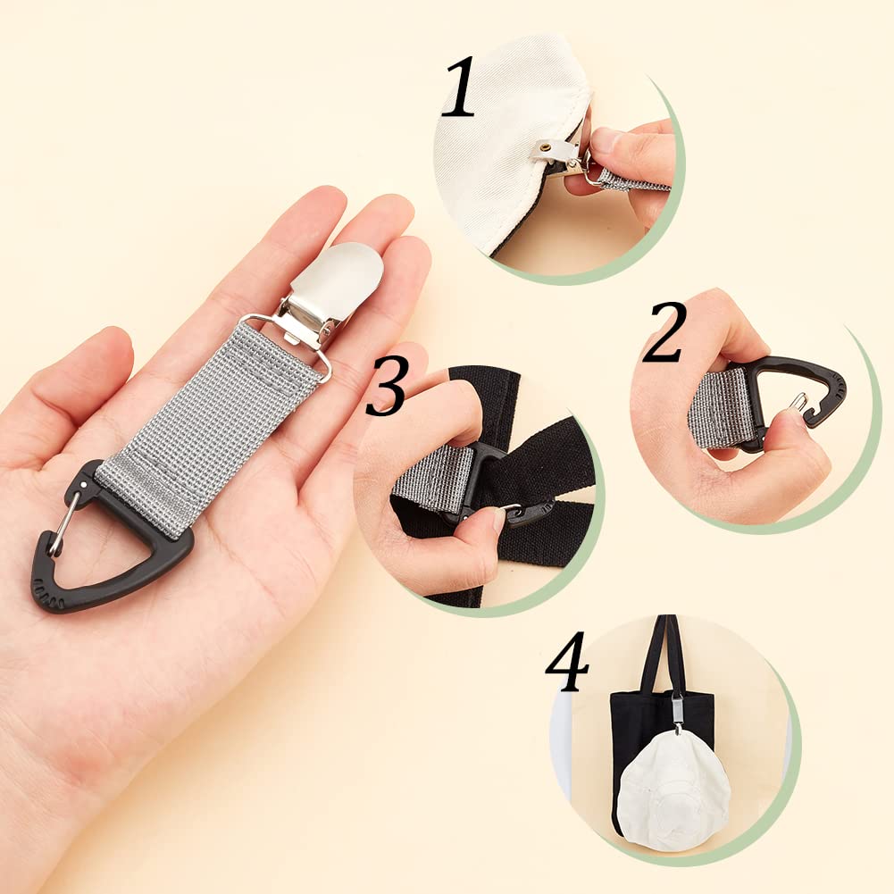 ahandmaker-6-pinces-chapeau-voyage-clip-porte-chapeau-polyester image 3