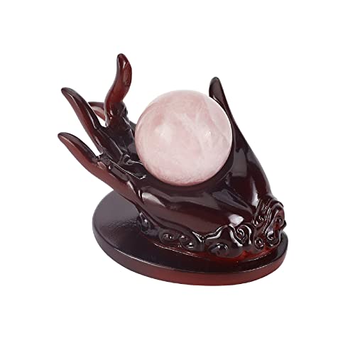 ahandmaker-support-boule-cristal-main-bouddha-brun image 8