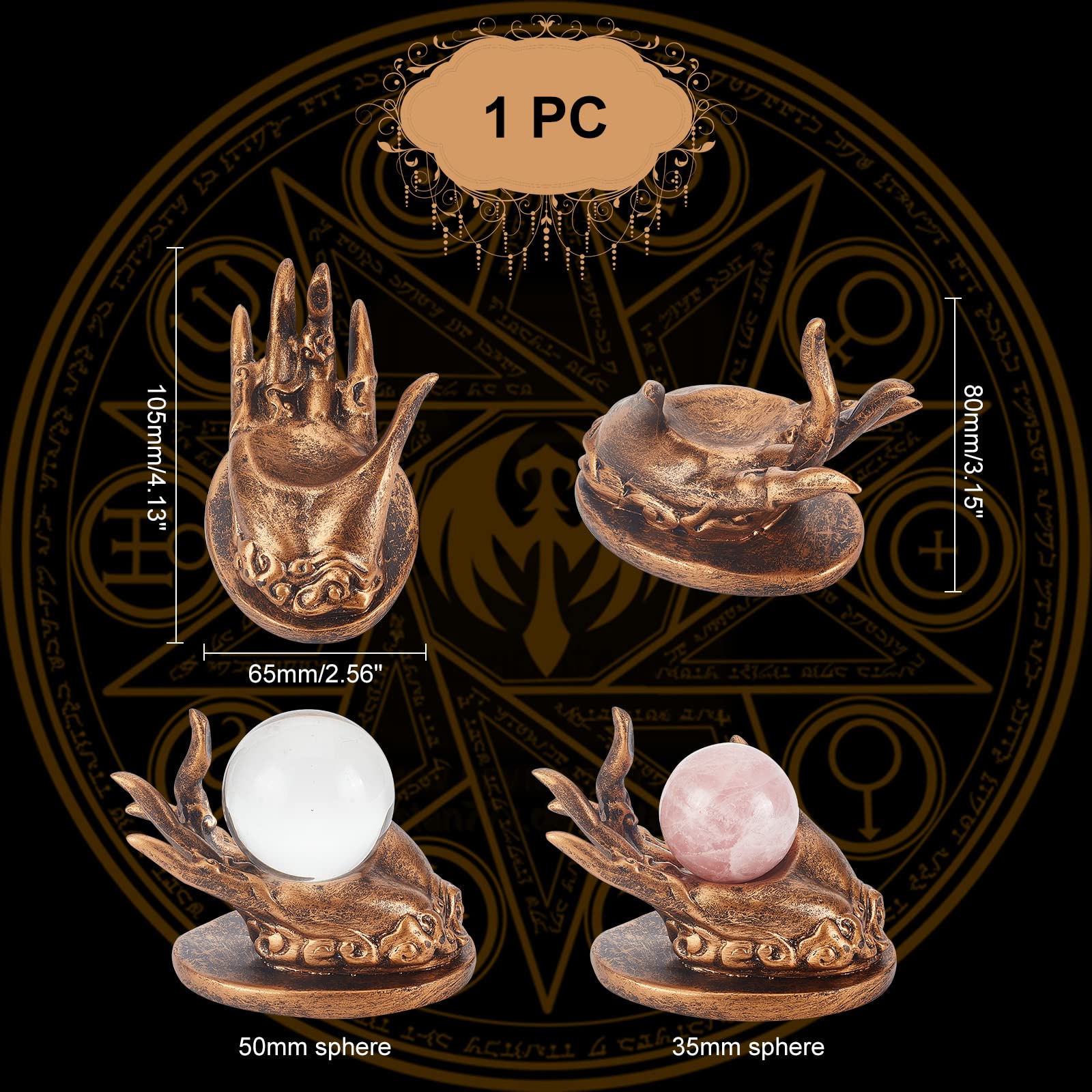 ahandmaker-home-decorate-pr-sentoir-boule-cristal-main-bouddha-dor image 2