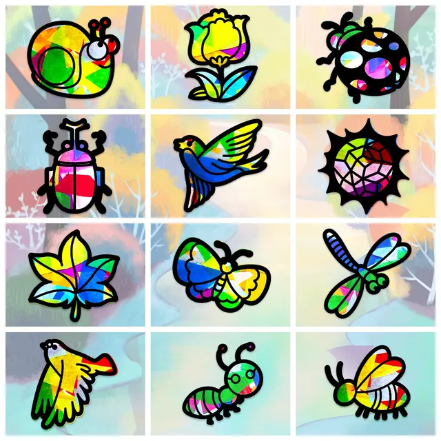 ahandmaker-self-adhesive-stickers-suncatcher-animaux-lot-24 image 1