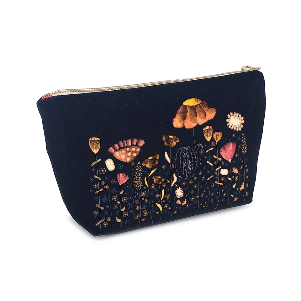 atelier-des-abcdaires-kit-trousse-maquillage-prairie-fleurie-noir-or image 1