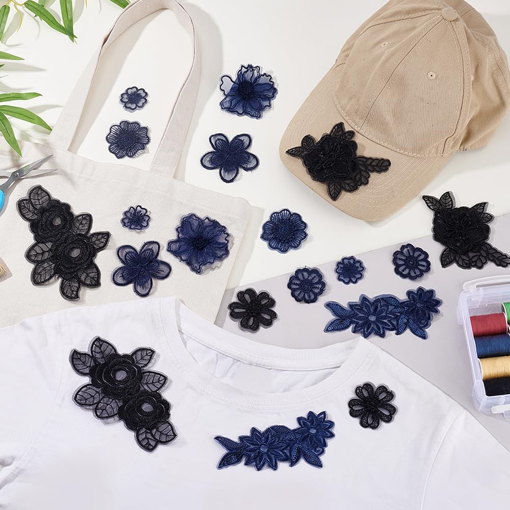 ahandmaker-applique-patch-patch-fleur-broderie-20-pcs-bleu-fonc image 4