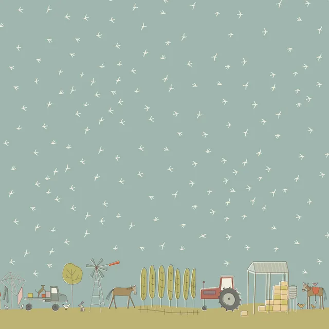 anni-downs-appleby-farm-dv7736-tissu-oiseaux-bleu-0-25-m image 1