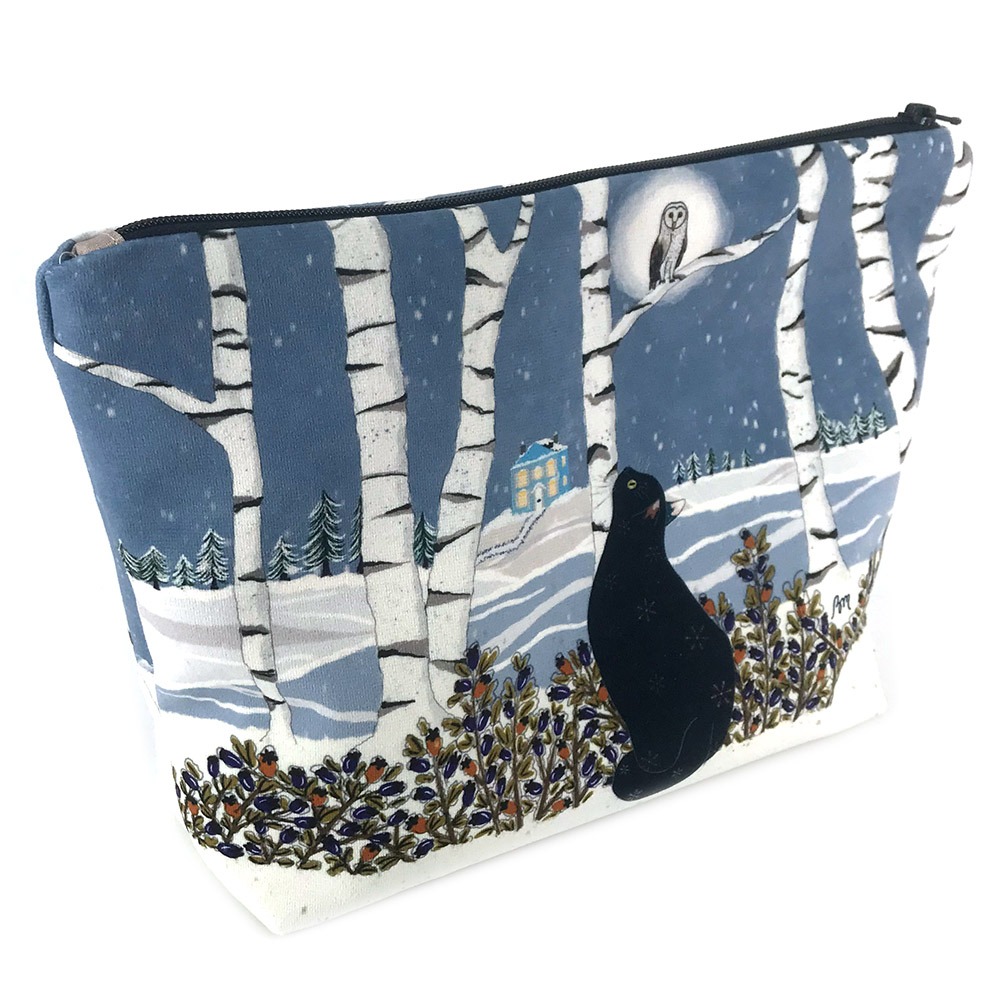 atelier-des-abcdaires-kit-couture-grande-pochette-chat-hiver-grise image 1