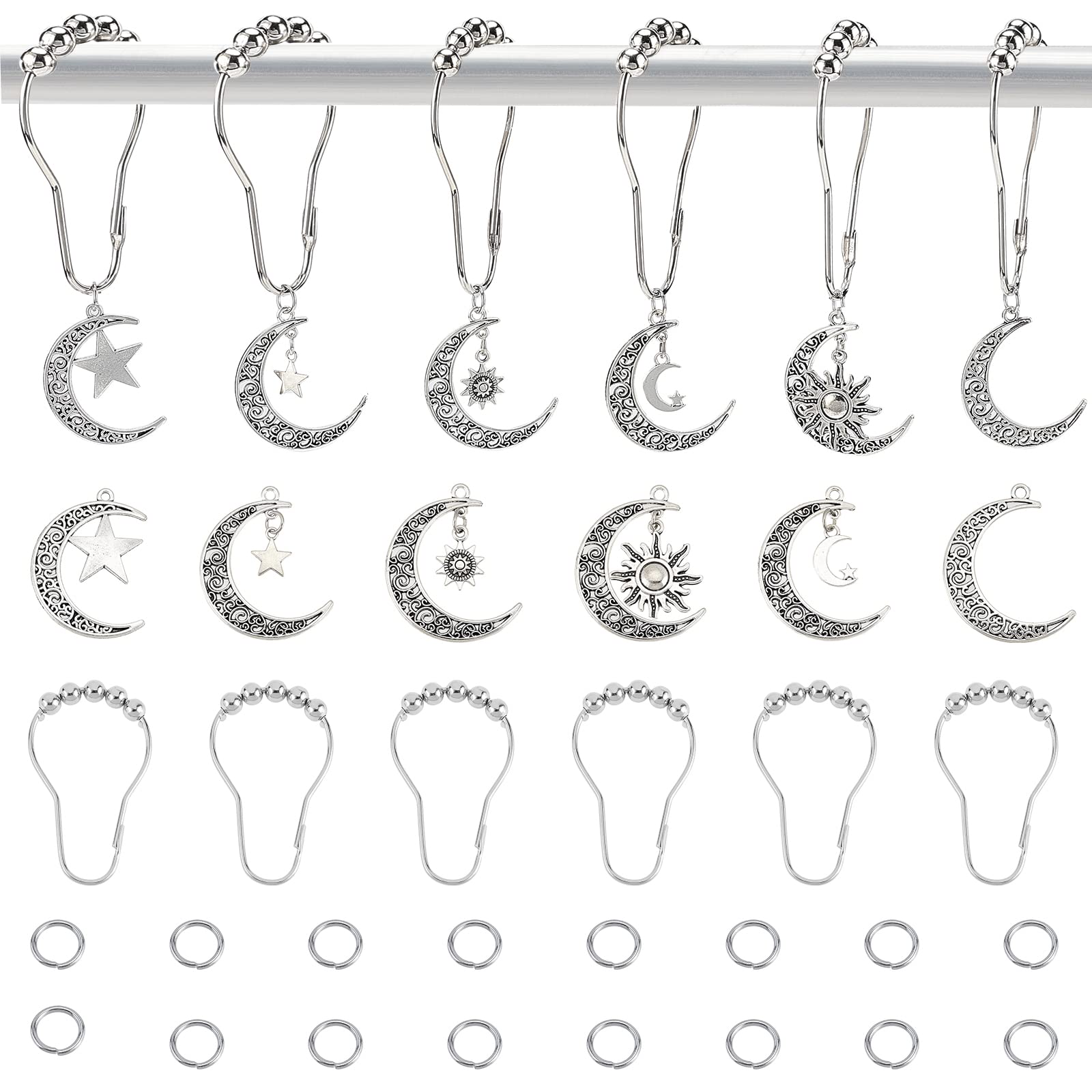 ahandmaker-crochets-rideau-douche-soleil-lune-toile-m-tal-x12 image 1