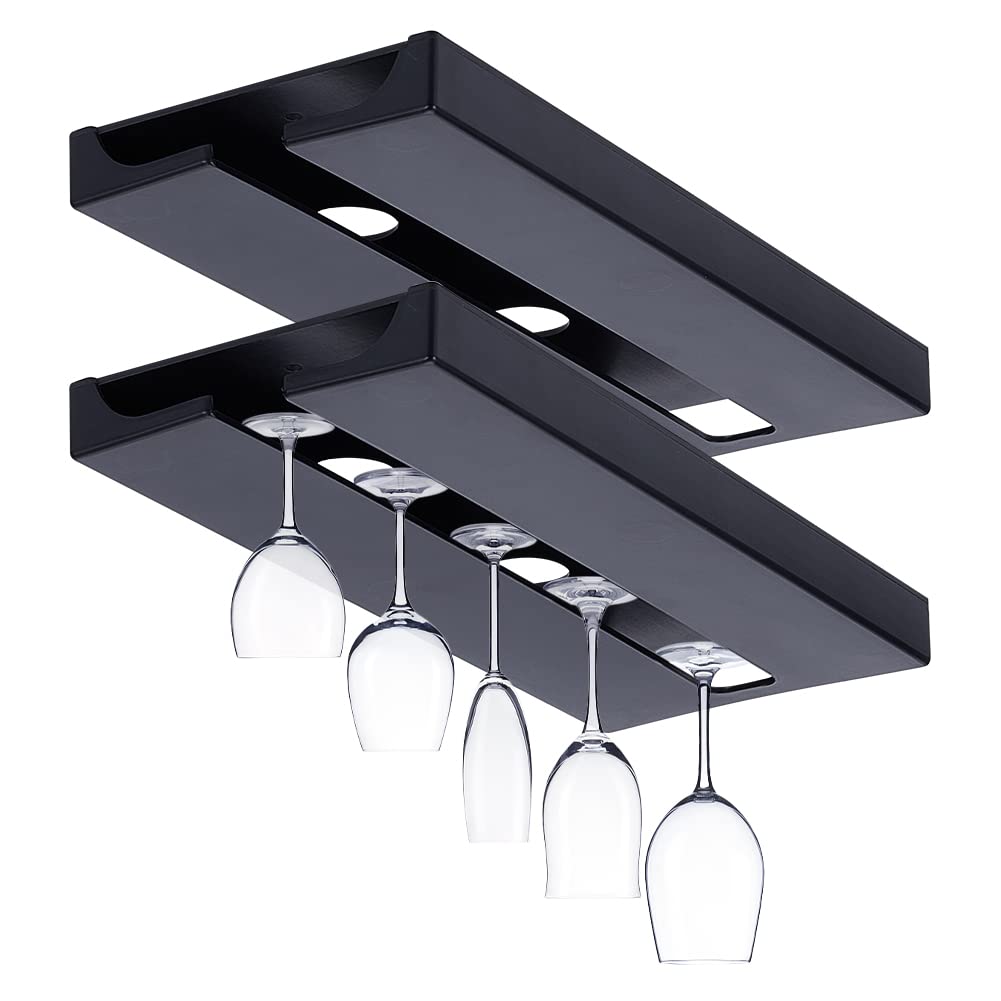 ahandmaker-rack-verres-support-suspendu-sous-armoire-noir-4-pack image 1