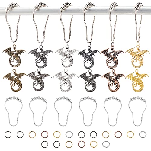 ahandmaker-12-crochets-rideau-douche-m-tal-dragon image 8