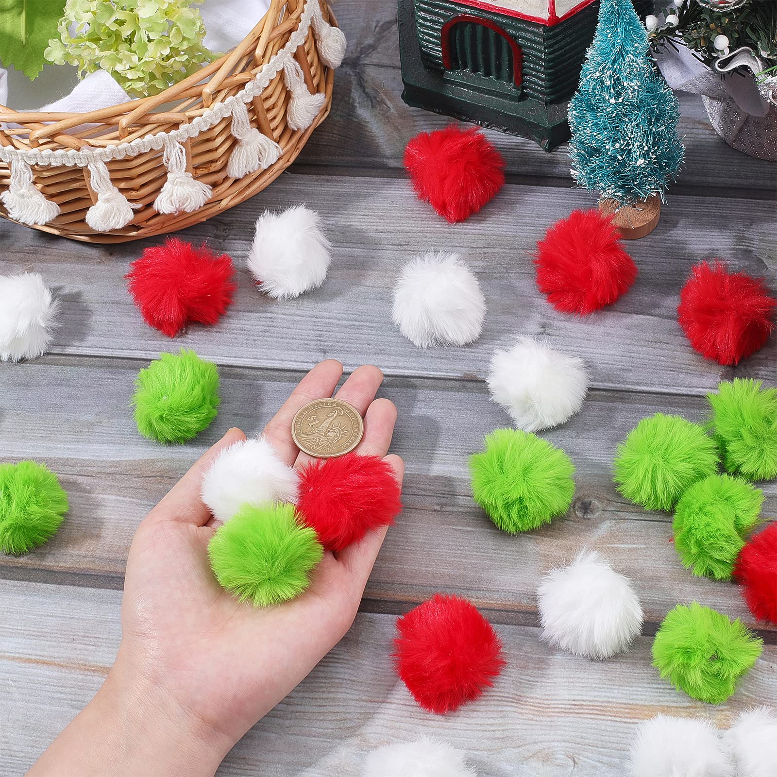 ahandmaker-pompons-fausse-fourrure-60-pi-ces-boules-no-l-bricolage image 4