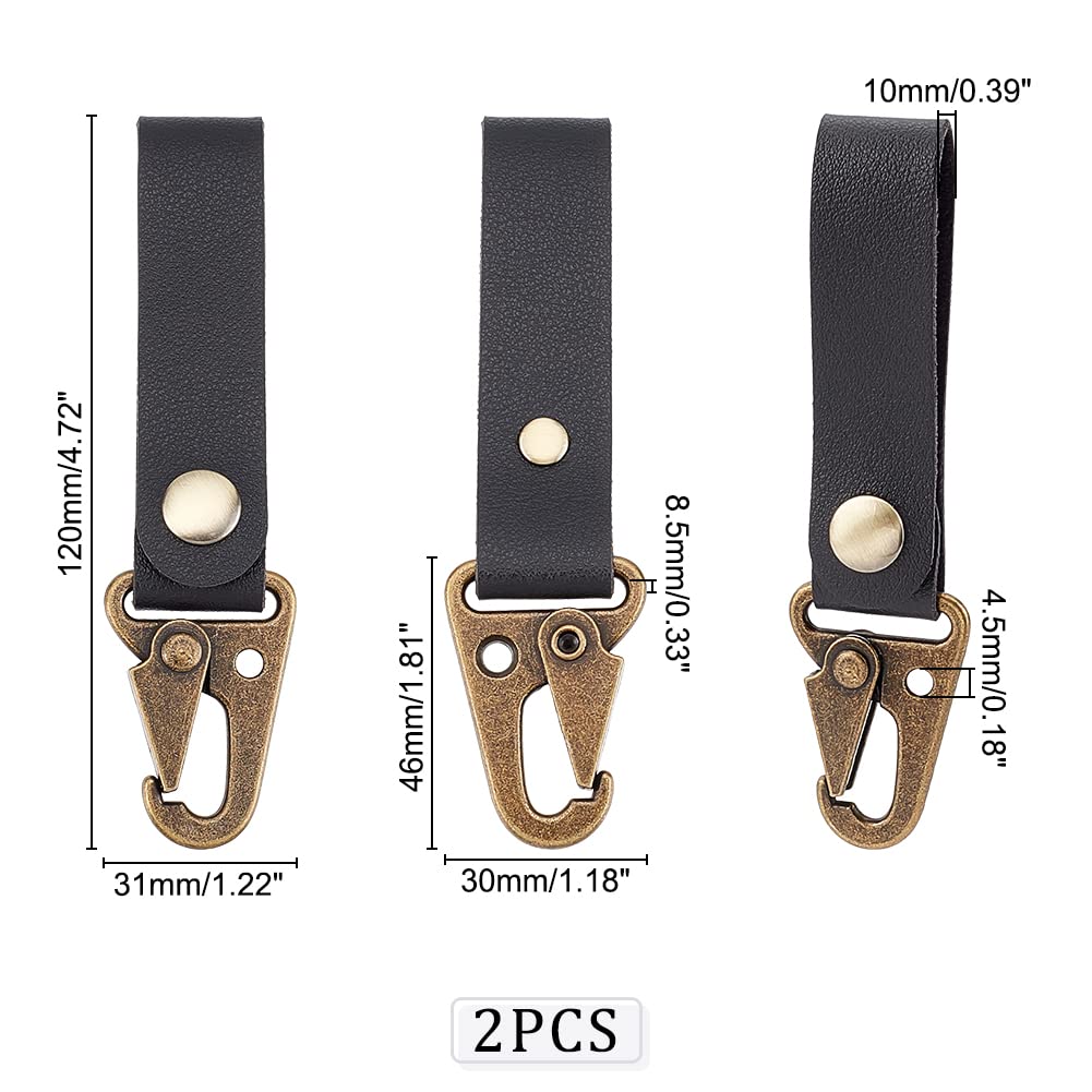 ahandmaker-keychain-porte-cl-s-tactique-molle-cuir-noir-lot-2 image 2