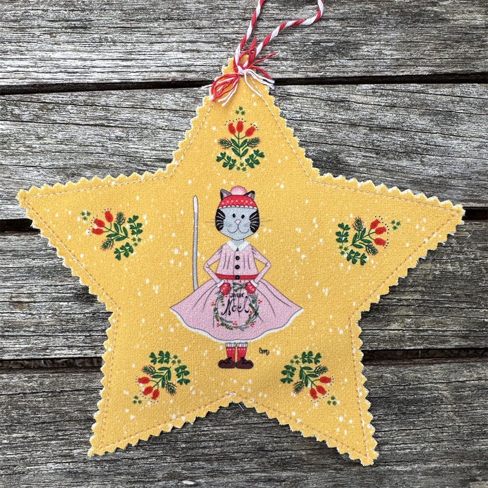 atelier-des-abcdaires-d-co-no-l-toile-madame-chat-rose-d-co-velours image 1