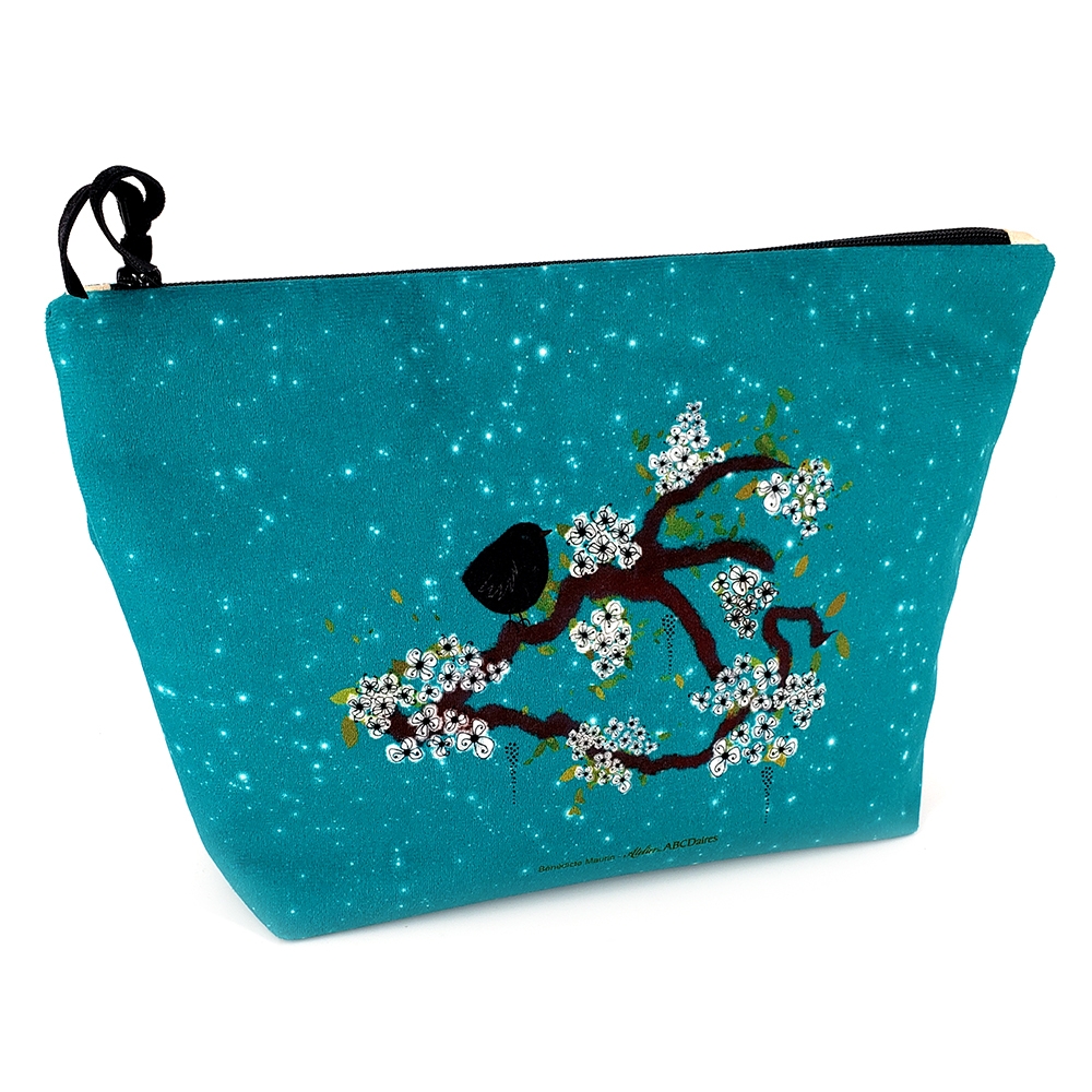 atelier-des-abcdaires-kit-couture-grande-pochette-oiseaux-jade-velours image 2