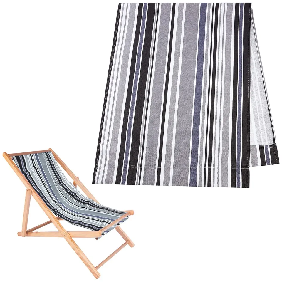 ahandmaker-toile-rechange-chaise-plage-tissu-rayures-114x43cm-lavable image 1