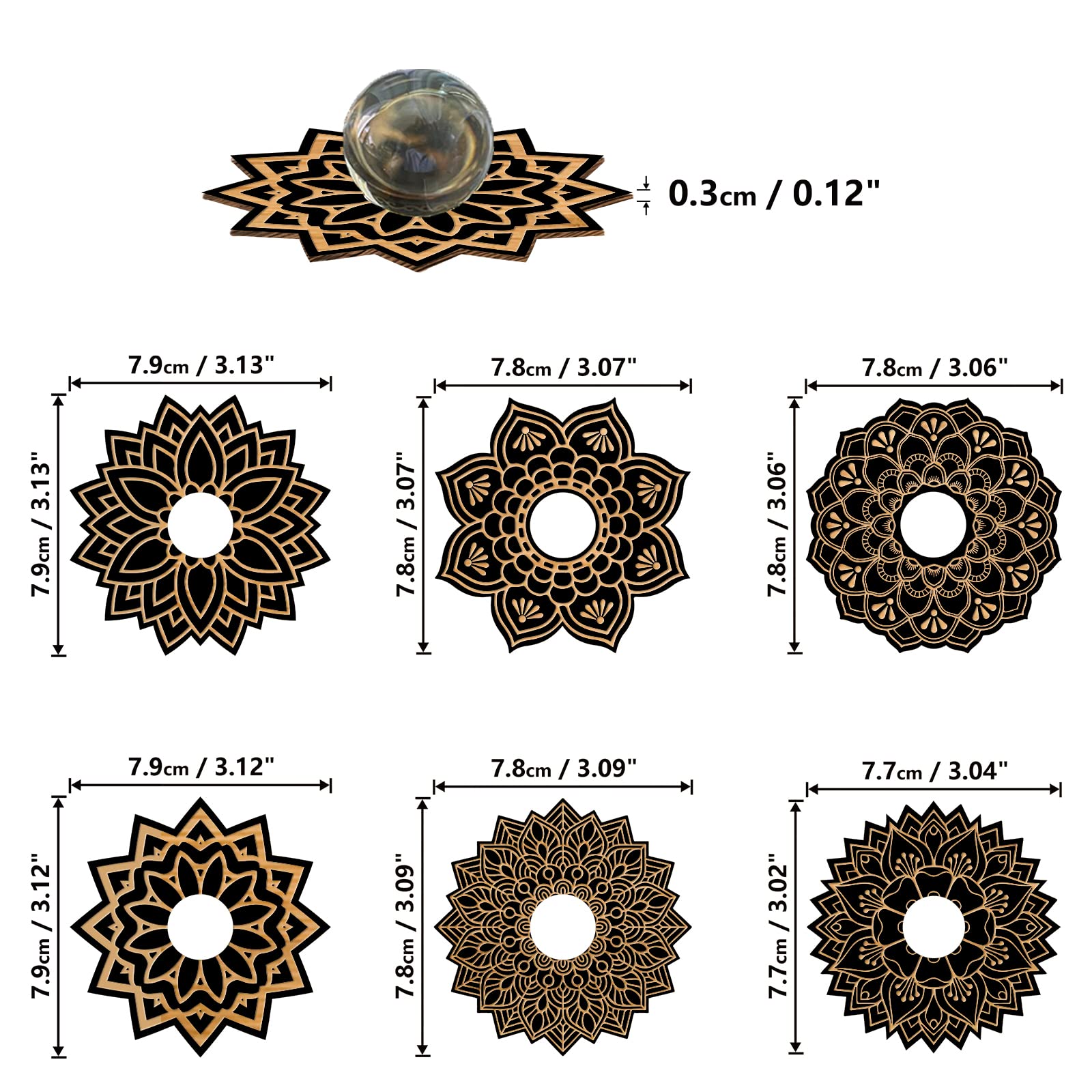 ahandmaker-home-decorate-support-boule-de-cristal-fleur-lot-6 image 2