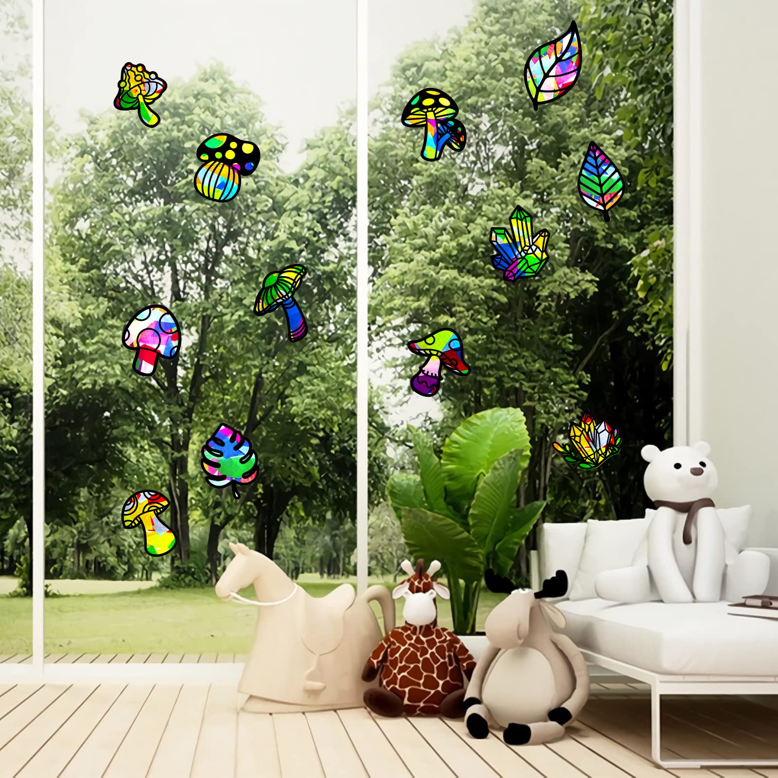 ahandmaker-kit-suncatcher-champignons-24-pi-ces-autocollants-vitrail image 5