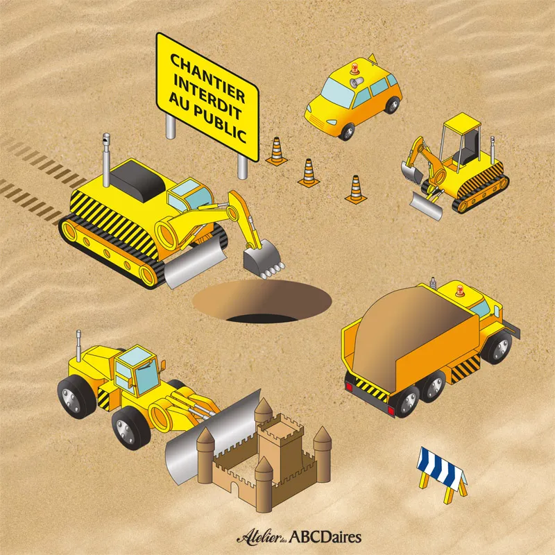 atelier-des-abcdaires-petit-panneau-bulldozers-velours-20-cm image 1