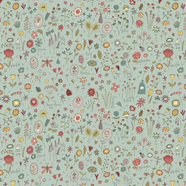 anni-downs-market-garden-2896-17-tissu-floral-bleu-clair image 1