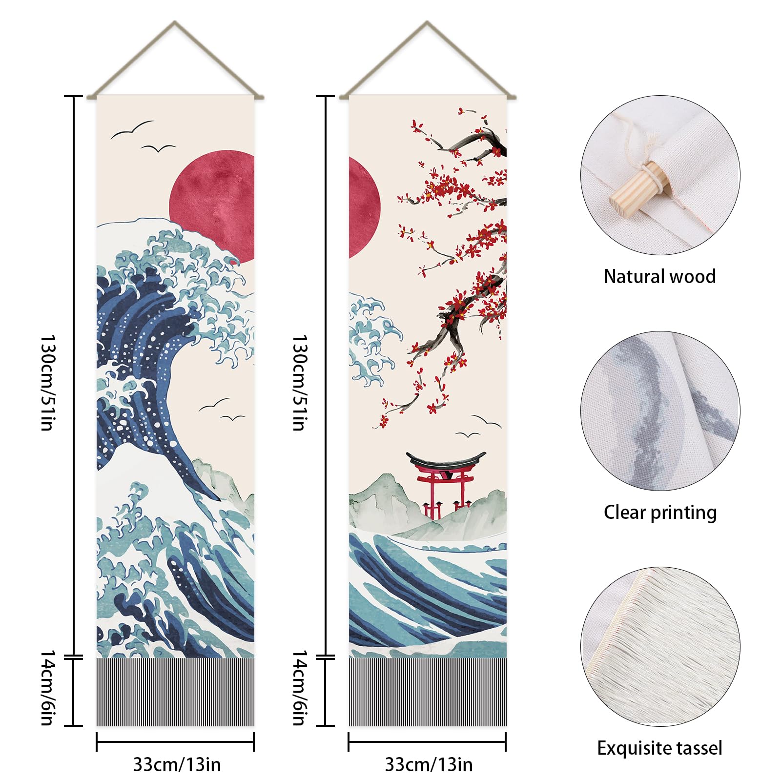 ahandmaker-tapisserie-japonaise-vagues-soleil-lot-de-2 image 3