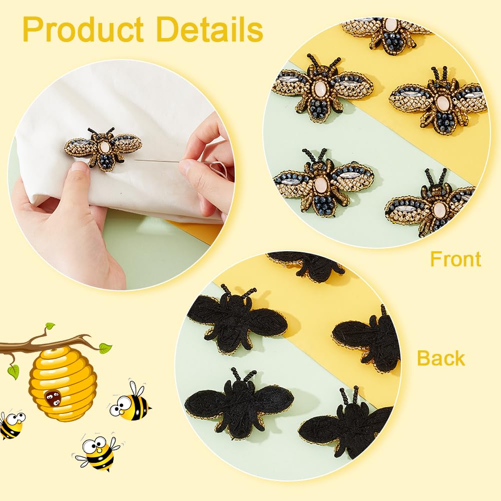 ahandmaker-applique-patch-abeilles-coudre-lot-6-perles image 3