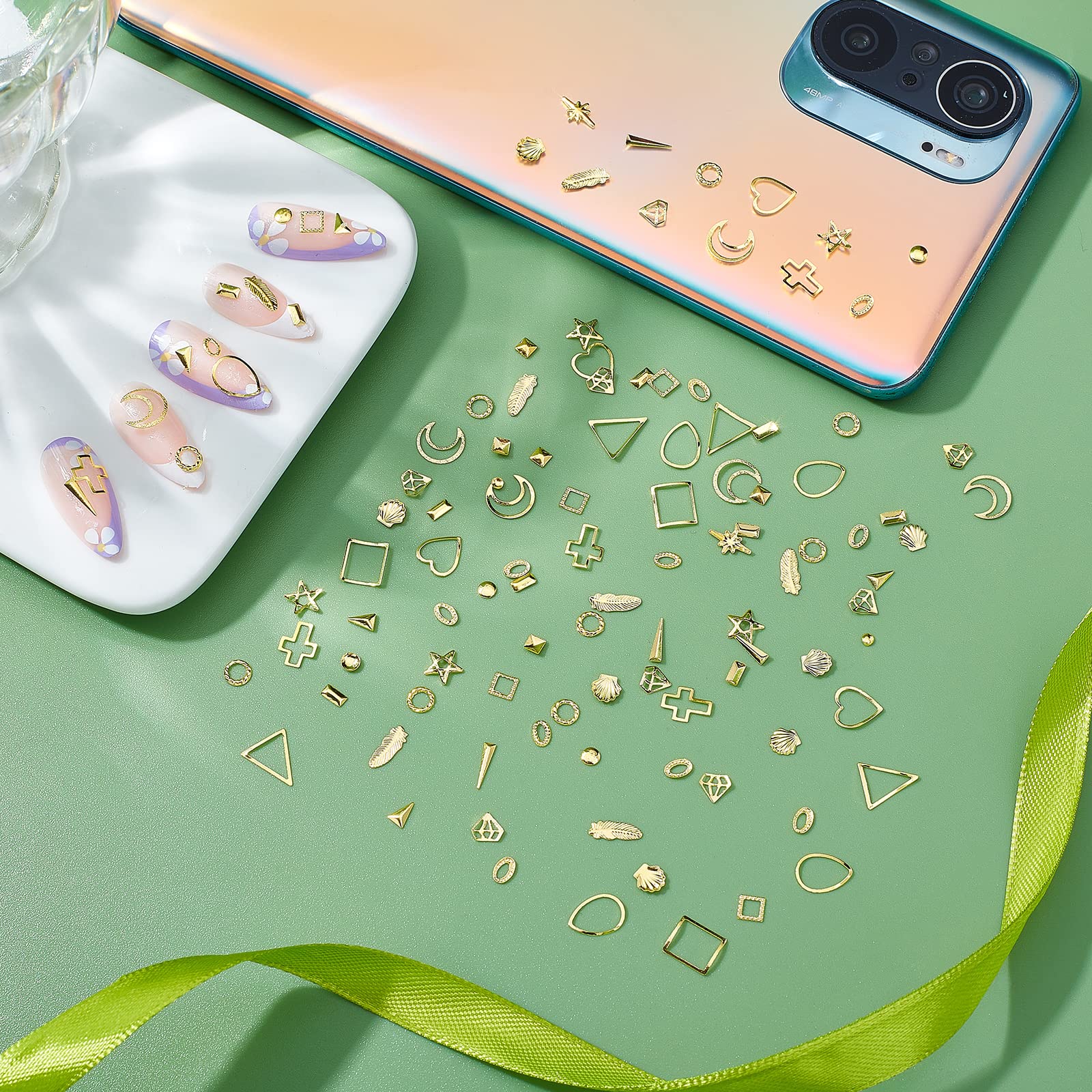 ahandmaker-button-rhinestone-nail-art-charms-dor-3d-21-grilles image 5