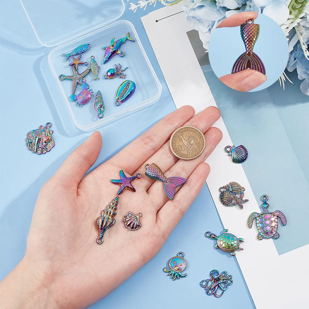 ahandmaker-pendant-breloque-oc-an-m-tal-20-pcs-arc-en-ciel image 3