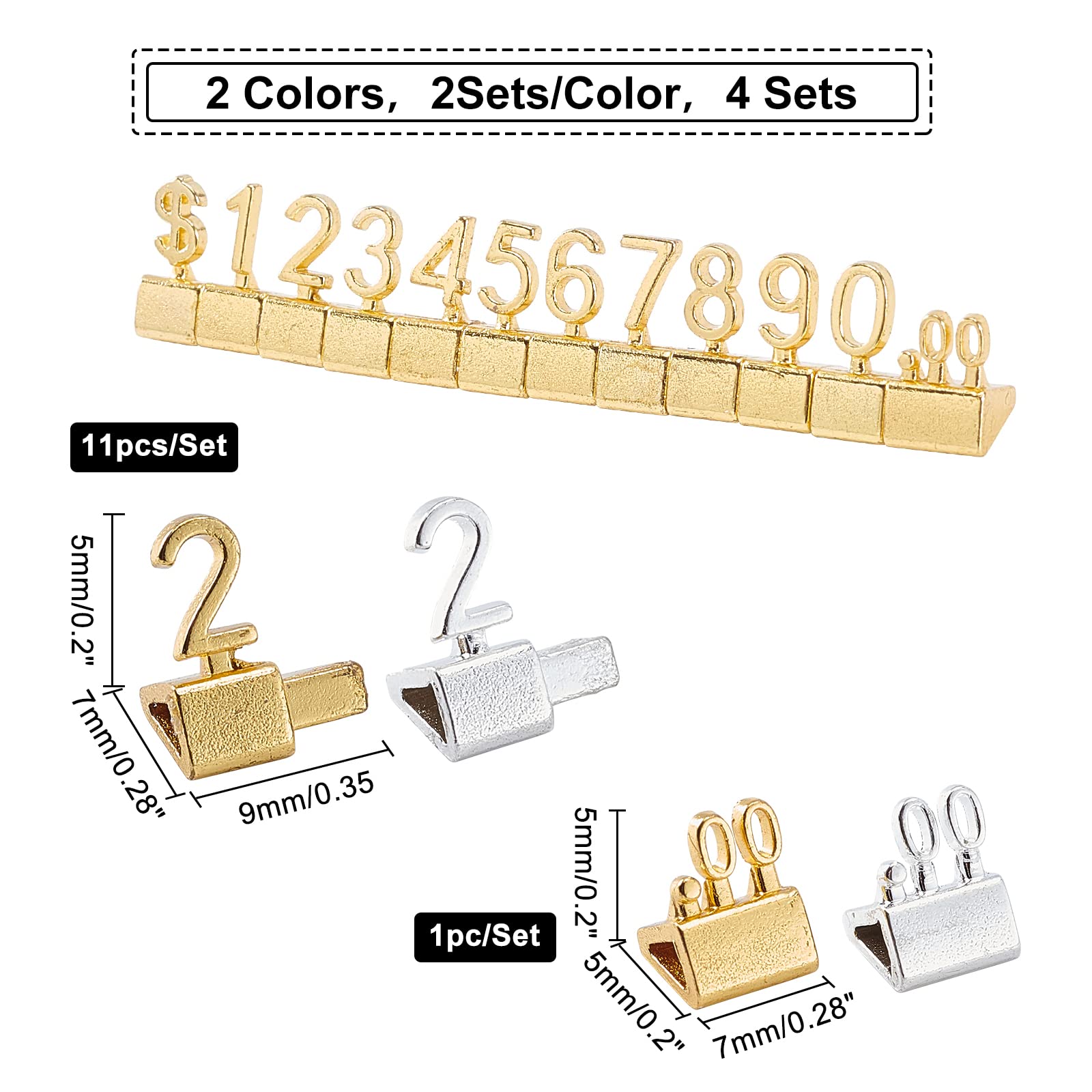ahandmaker-office-tiquettes-prix-m-tal-r-glable-or-argent-4-pcs image 2