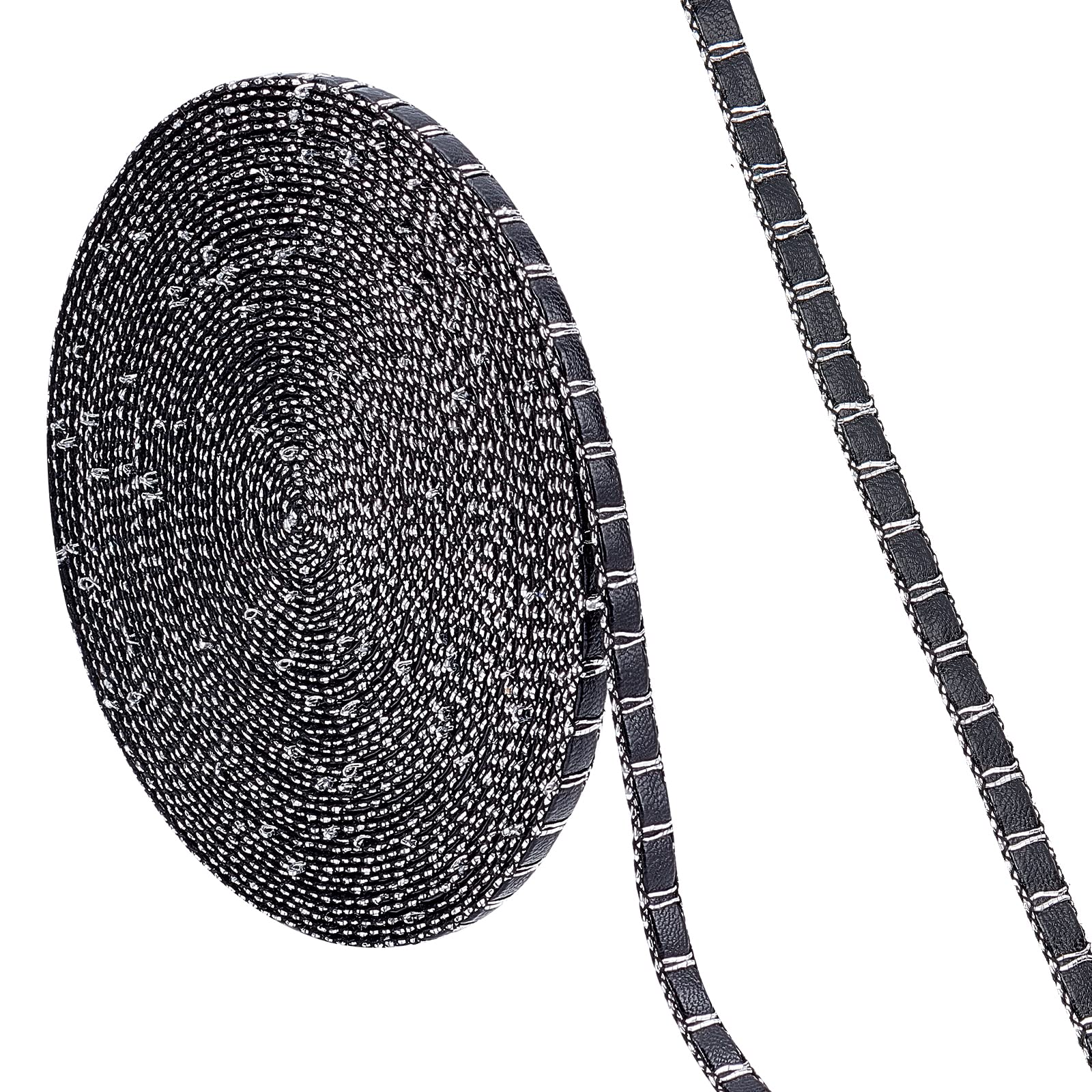 ahandmaker-chain-trim-cordon-cuir-tress-noir-9-8-yards image 1