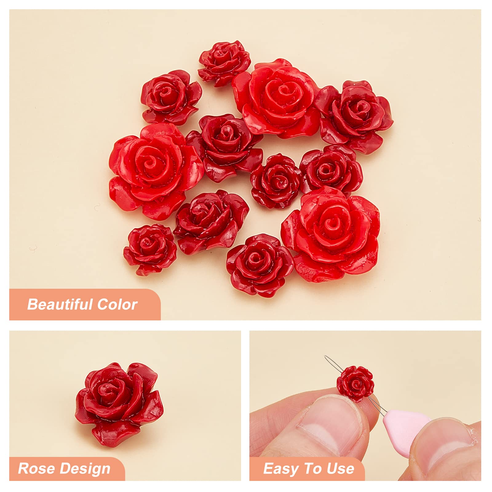ahandmaker-beads-perles-corail-rouge-rose-80-pi-ces image 4