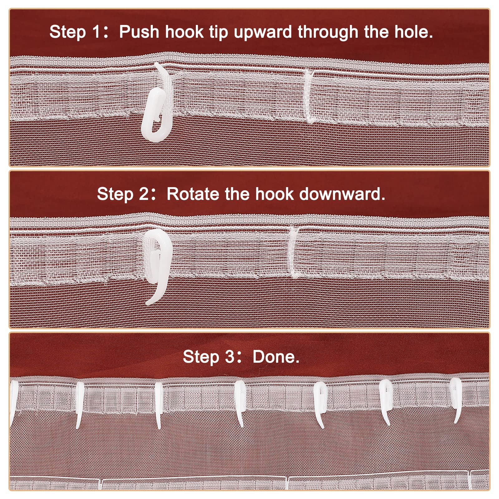 ahandmaker-household-ruban-rideau-10m-plis-100-crochets image 4