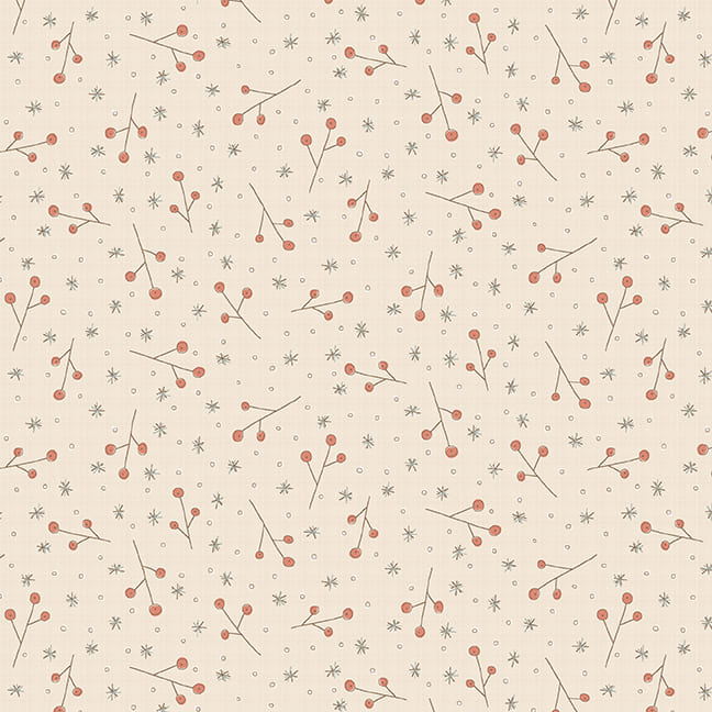 anni-downs-down-tinsel-lane-3212-14-tissu-coton-cr-me-berry-stalks image 1