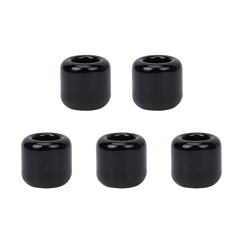 ahandmaker-home-decorate-lot-5-bougeoirs-c-ramique-noir-rituel image 1