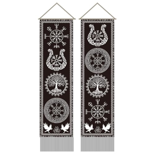 ahandmaker-wall-hanging-art-lot-2-tapisseries-viking-arbre-de-vie image 7