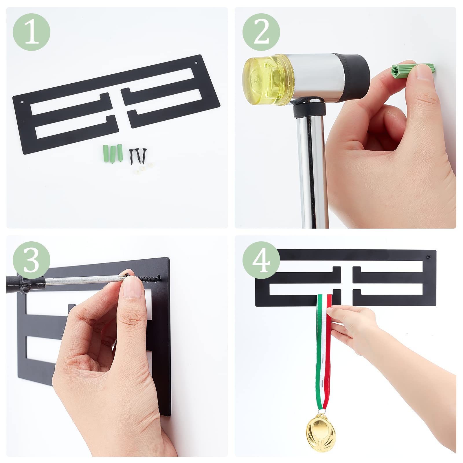ahandmaker-medal-display-porte-m-daille-mural-fer-noir image 3